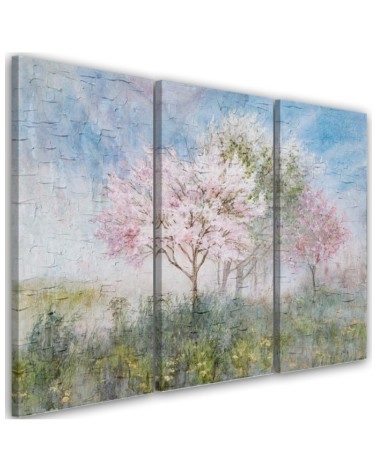 Decorative painting - Flowering tree in a meadow old | FEEBY
