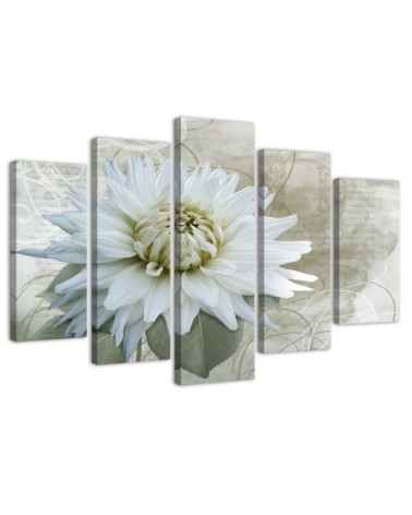 Decorative Canvas painting - White vintage flower | FEEBY