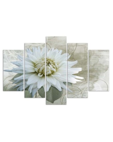 Leinwandbild - Weiße Blume Beige Vintage | Feeby