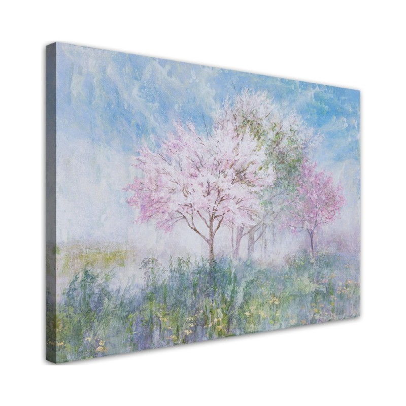 Leinwandbild modern - Ein blühender Baum in der Wiese | Feeby