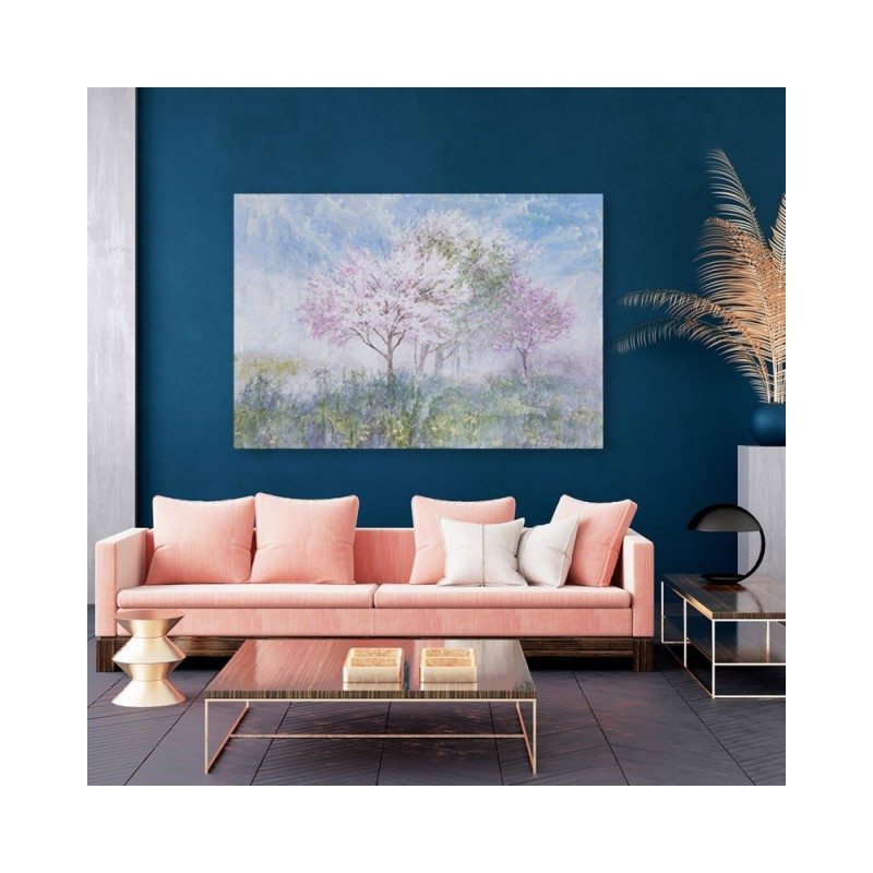 Leinwandbild modern - Ein blühender Baum in der Wiese | Feeby