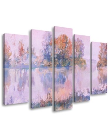 Modern bedroom Canvas painting - Lake view | FEEBY