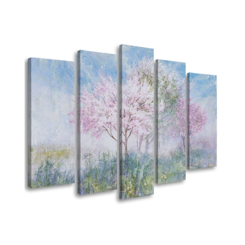 Leinwandbild - Ein blühender Baum in der Wiese | Feeby