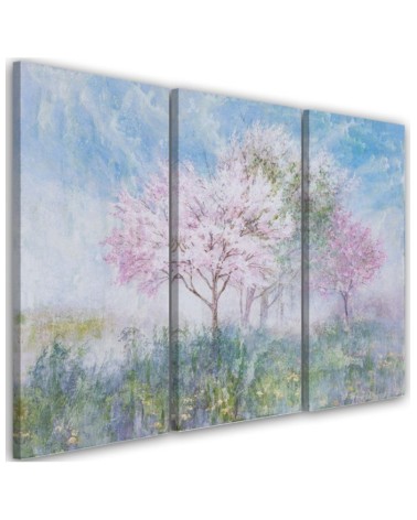 Modern painting for the living room - Flowering tree in the meadow | FEEBY