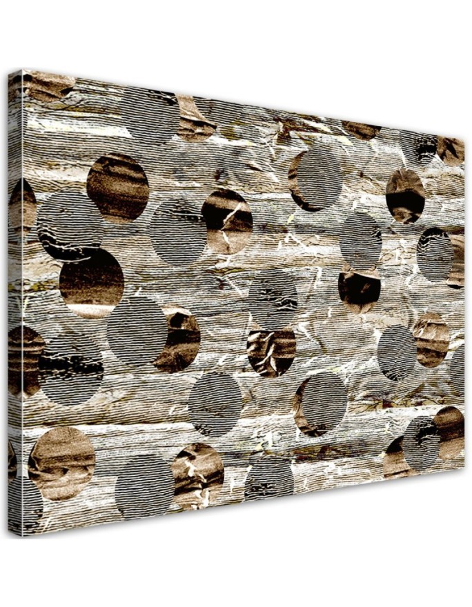 Wandbild für Wohnzimmer - Braune Kreise Abstrakt | Feeby