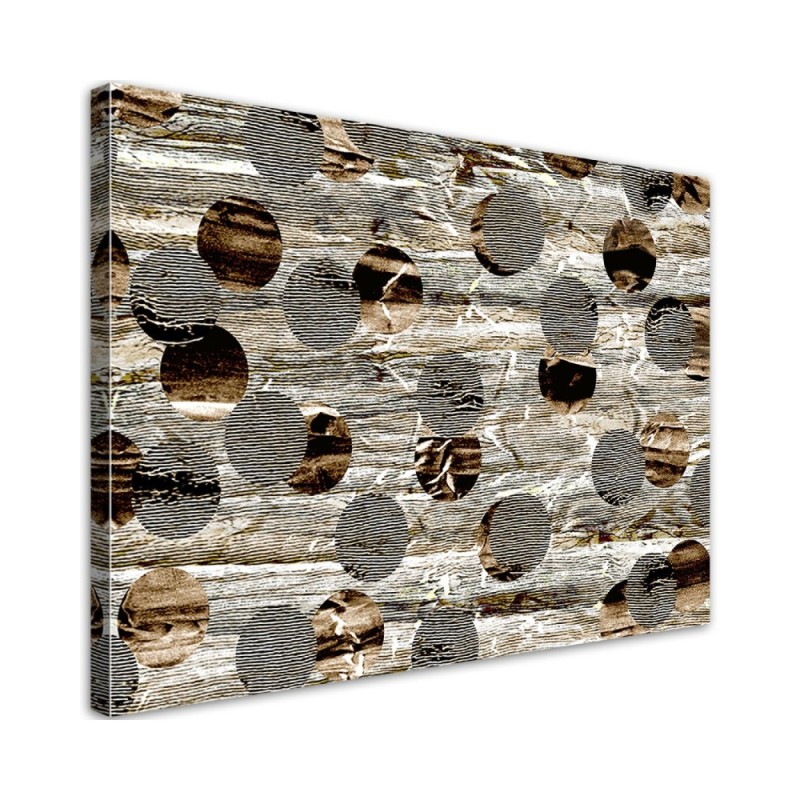 Wandbild für Wohnzimmer - Braune Kreise Abstrakt | Feeby