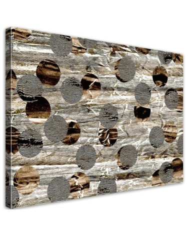 Wandbild für Wohnzimmer - Braune Kreise Abstrakt | Feeby