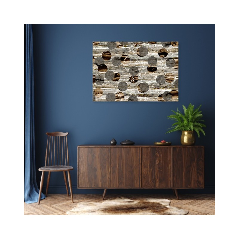 Wandbild für Wohnzimmer - Braune Kreise Abstrakt | Feeby