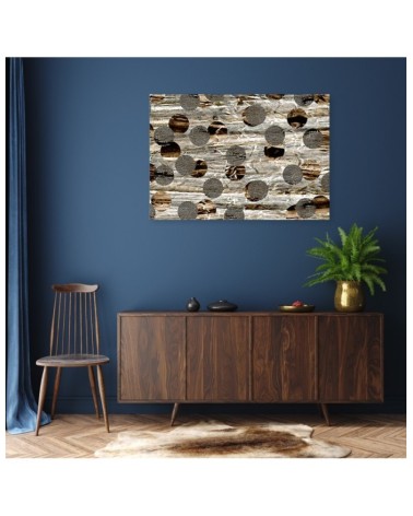 Wandbild für Wohnzimmer - Braune Kreise Abstrakt | Feeby