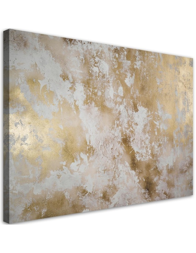 Wandbild für Wohnzimmer - Goldene Flecken Abstraktion | Feeby