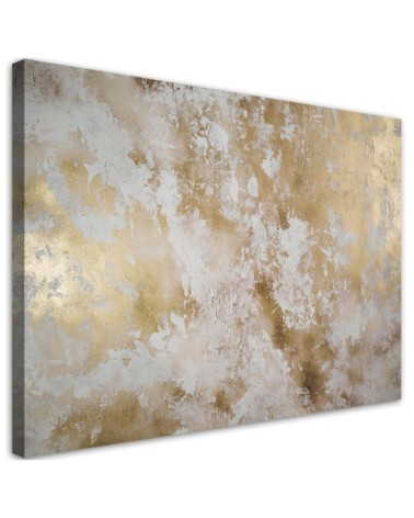 Wandbild für Wohnzimmer - Goldene Flecken Abstraktion | Feeby