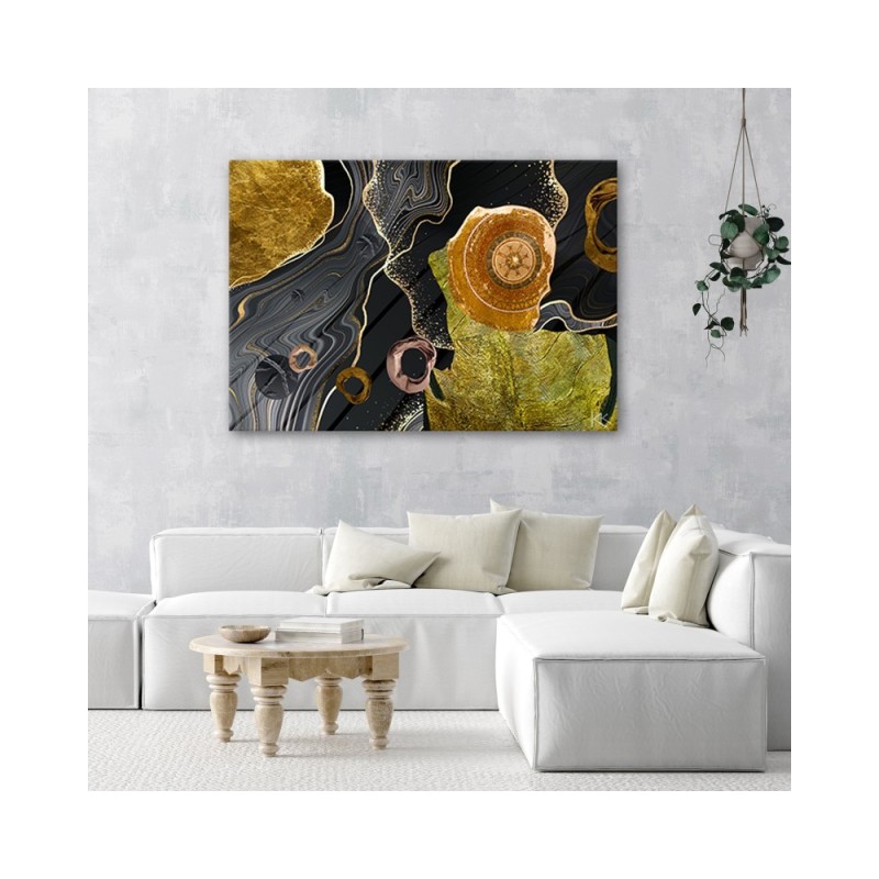 Wandbild für Wohnzimmer - Marmor Textur Abstrakt | Feeby