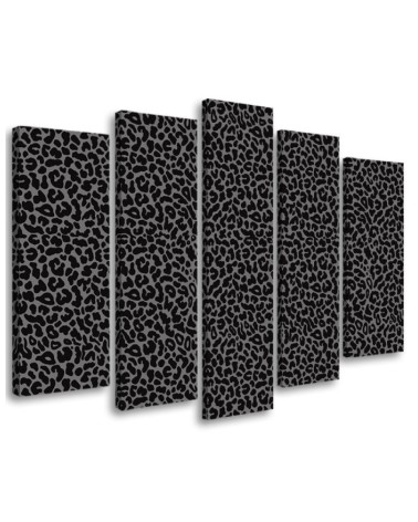 5 Piece Canvas print for living room - Panther leopard fur stains pattern | FEEBY