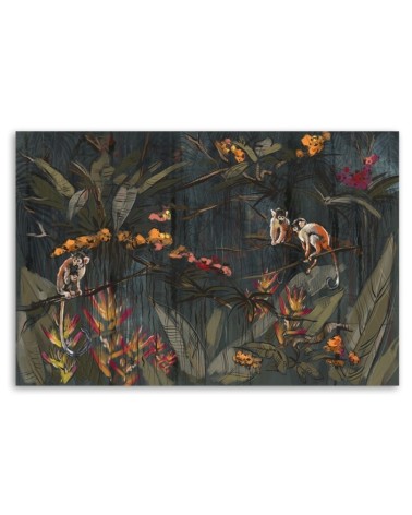 Wandbild für Wohnzimmer - Affen im Dschungel | Feeby