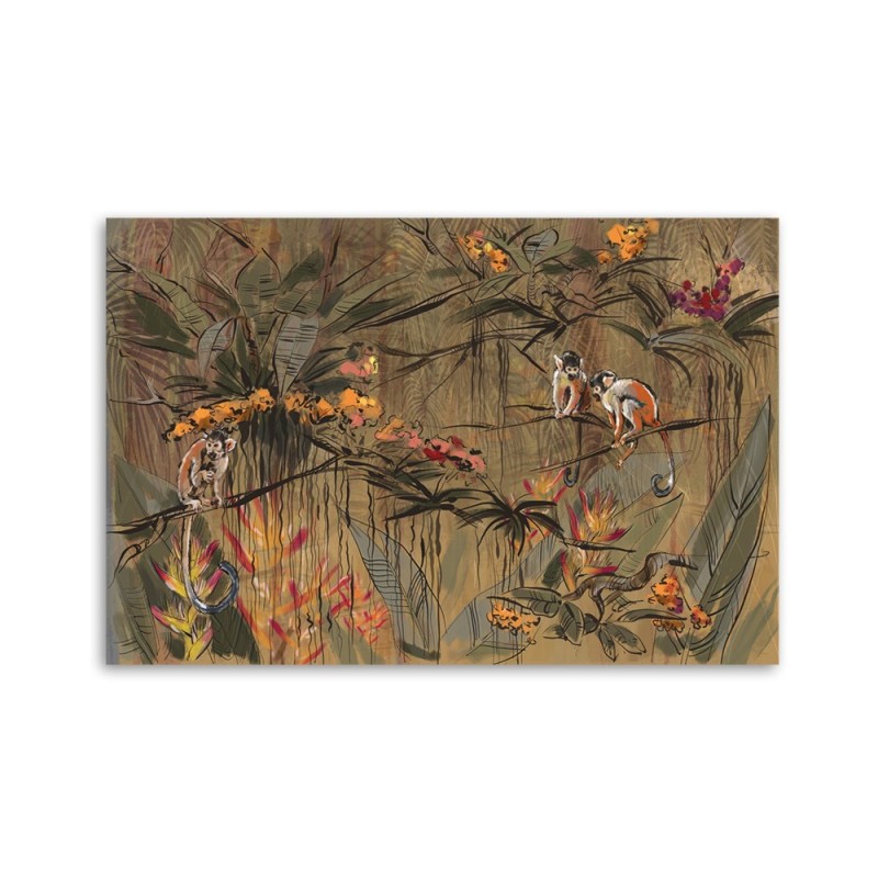 Modernes Wandbild - Affen im Dschungel | Feeby