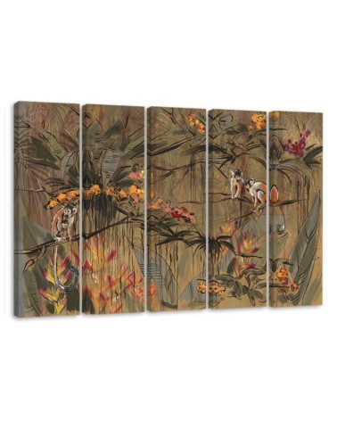 Jungle monkeys - Wall painting for the living room | FEEBY