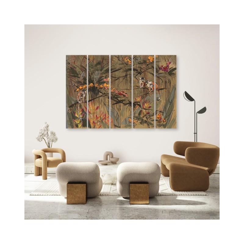 Dekoratives Leinwandbild - Affen im Dschungel | Feeby