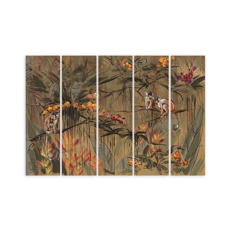 Dekoratives Leinwandbild - Affen im Dschungel | Feeby