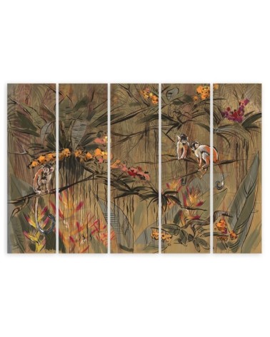 Dekoratives Leinwandbild - Affen im Dschungel | Feeby