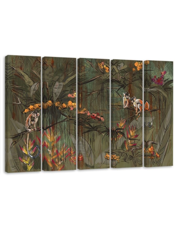 Bild auf Leinwand - Affen im Dschungel | Feeby