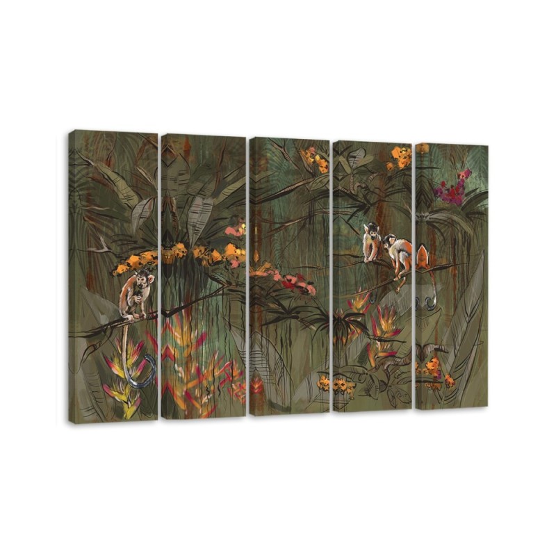 Bild auf Leinwand - Affen im Dschungel | Feeby
