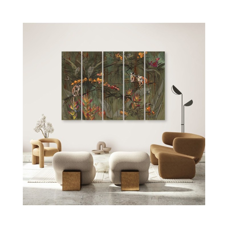 Bild auf Leinwand - Affen im Dschungel | Feeby