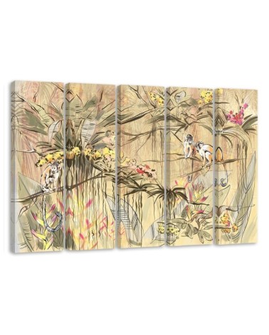 Jungle monkeys - Wall painting for the living room | FEEBY