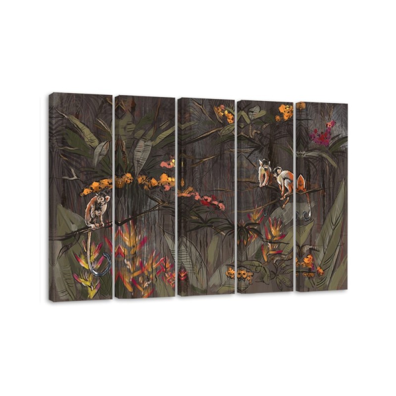 Bild auf Leinwand - Affen im Dschungel | Feeby