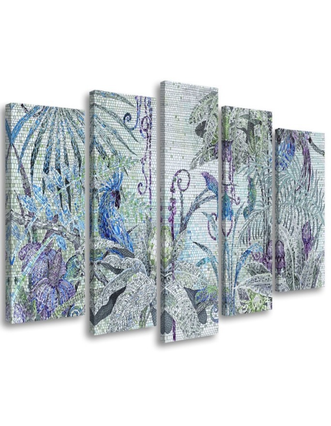 Dekoratives Leinwandbild - Mosaik -Dschungel | Feeby