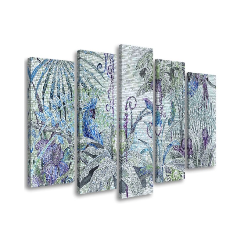 Dekoratives Leinwandbild - Mosaik -Dschungel | Feeby