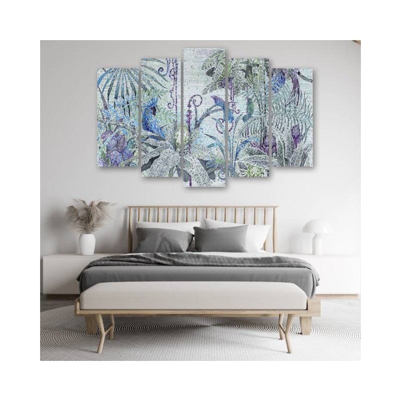 Dekoratives Leinwandbild - Mosaik -Dschungel | Feeby