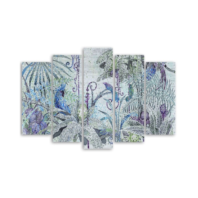 Dekoratives Leinwandbild - Mosaik -Dschungel | Feeby