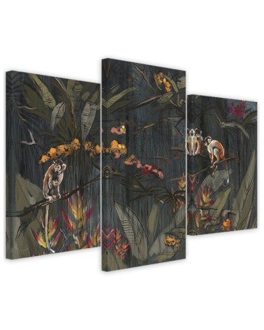 Canvas print for living room canvas - Monkeys in the jungle | FEEBY