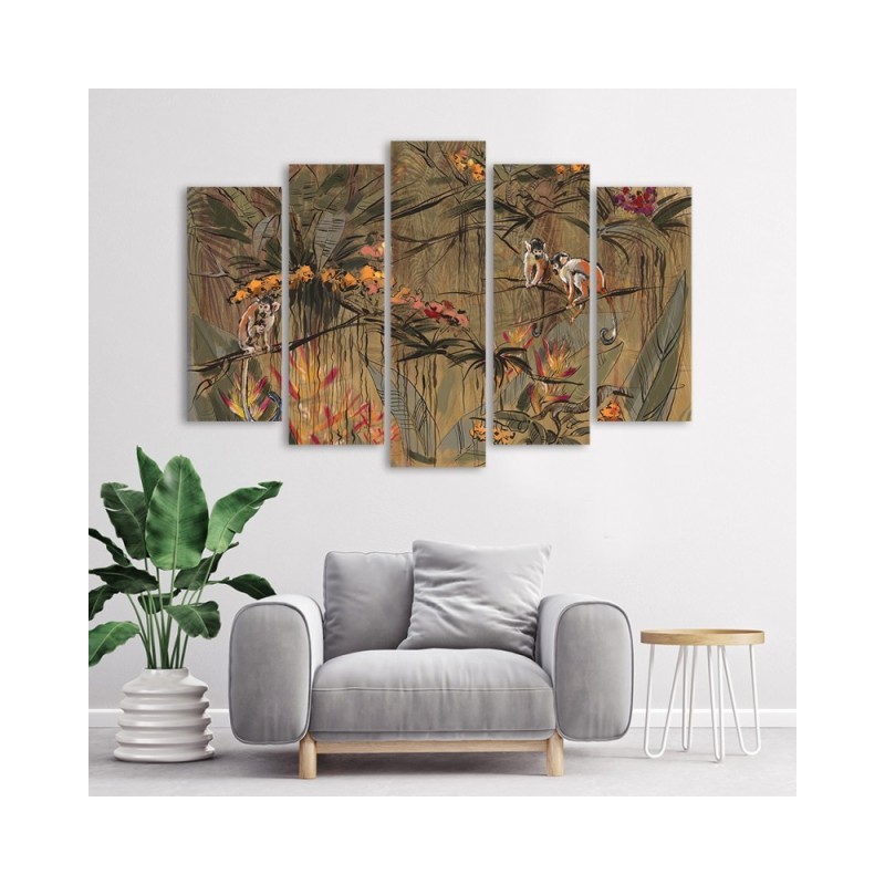 Leinwandbild - Affen im Dschungel | Feeby