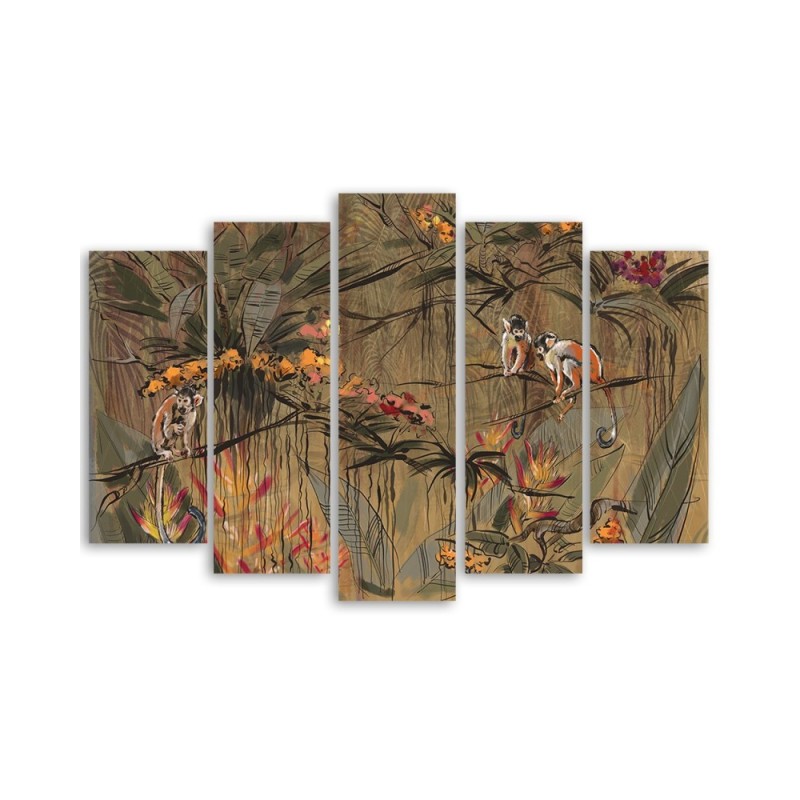 Leinwandbild - Affen im Dschungel | Feeby