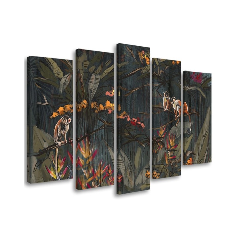 Wandbild für Wohnzimmer - Affen im Dschungel | Feeby