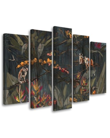 Wandbild für Wohnzimmer - Affen im Dschungel | Feeby