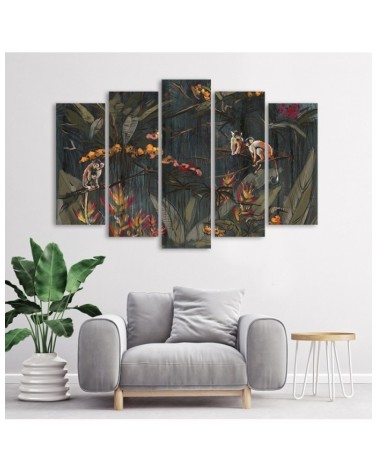 Wandbild für Wohnzimmer - Affen im Dschungel | Feeby