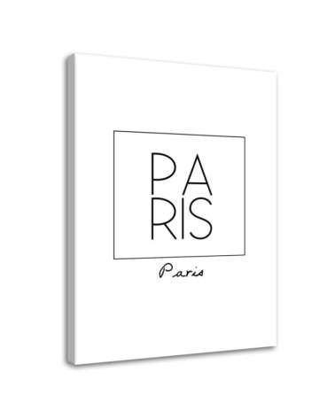 Leinwandbild - Paris Grafik mit der Aufschrift | Feeby