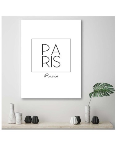 Leinwandbild - Paris Grafik mit der Aufschrift | Feeby