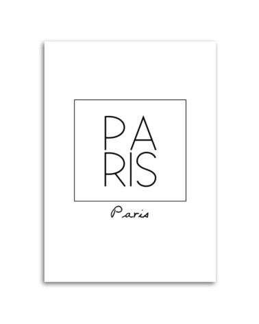 Leinwandbild - Paris Grafik mit der Aufschrift | Feeby