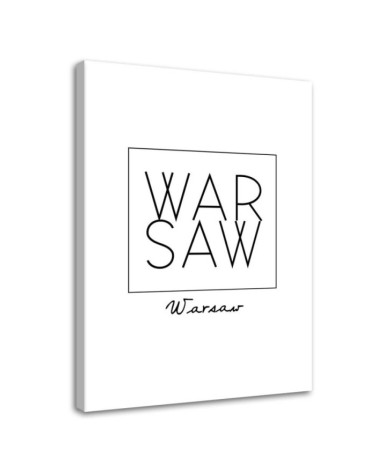 Obraz z napisami do salonu - Napis Warszawa | FEEBY