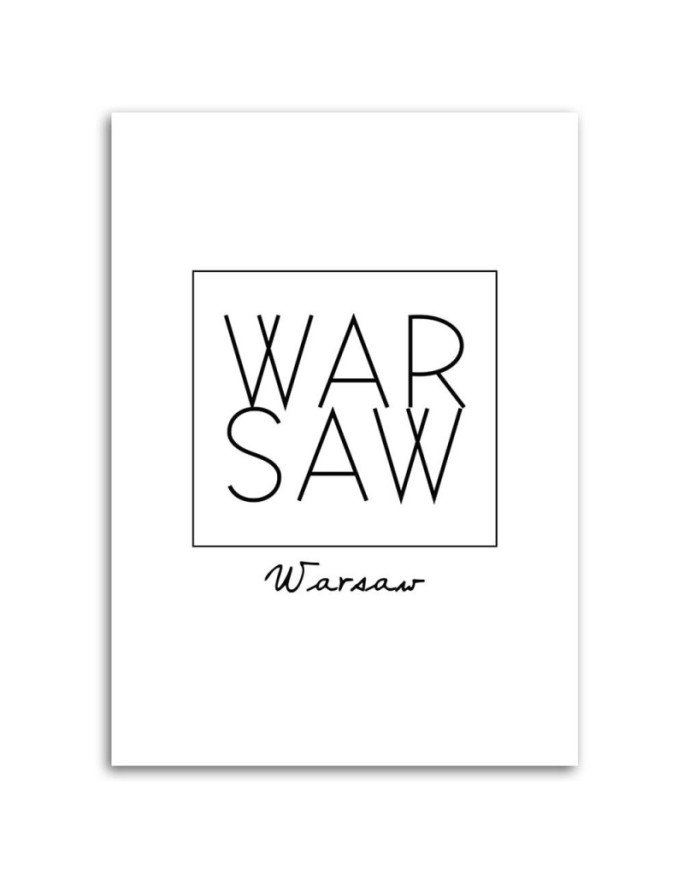 Obraz z napisami do salonu - Napis Warszawa | FEEBY