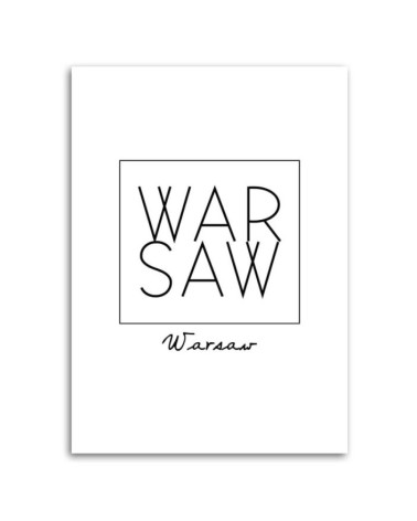 Bild auf Leinwand - Grafik mit der Aufschrift Warschau | Feeby