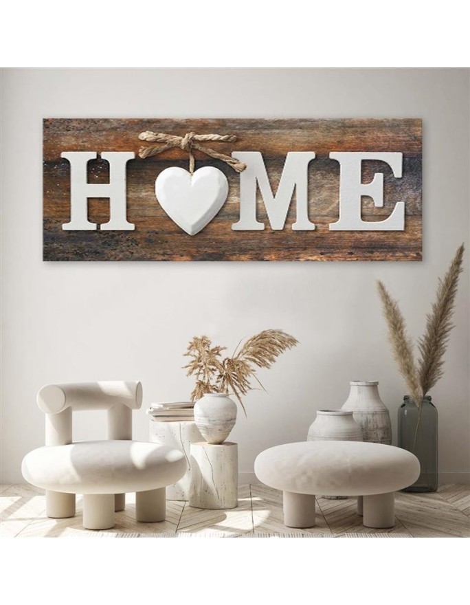 Napis Home na tle desek w stylu vintage - Obraz dekoracyjny | FEEBY