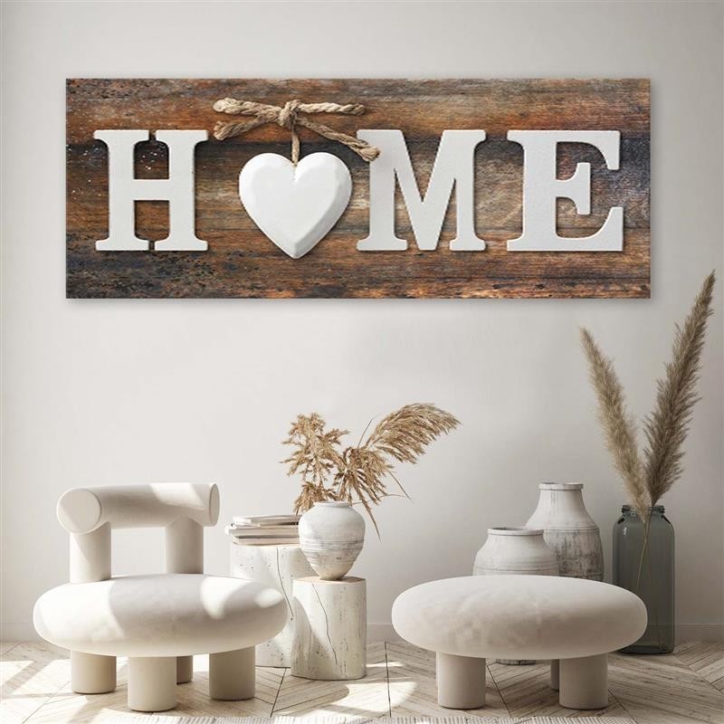 Bild auf Leinwand - Home Herz Vintage | Feeby