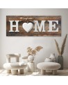 Napis Home na tle desek w stylu vintage - Obraz dekoracyjny | FEEBY