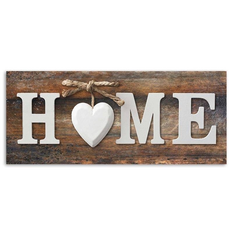 Napis Home na tle desek w stylu vintage - Obraz dekoracyjny | FEEBY
