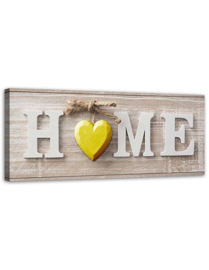 Leinwandbild modern - Aufschrift Home Herz Holz | Feeby