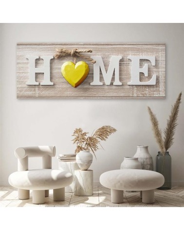 Leinwandbild modern - Aufschrift Home Herz Holz | Feeby